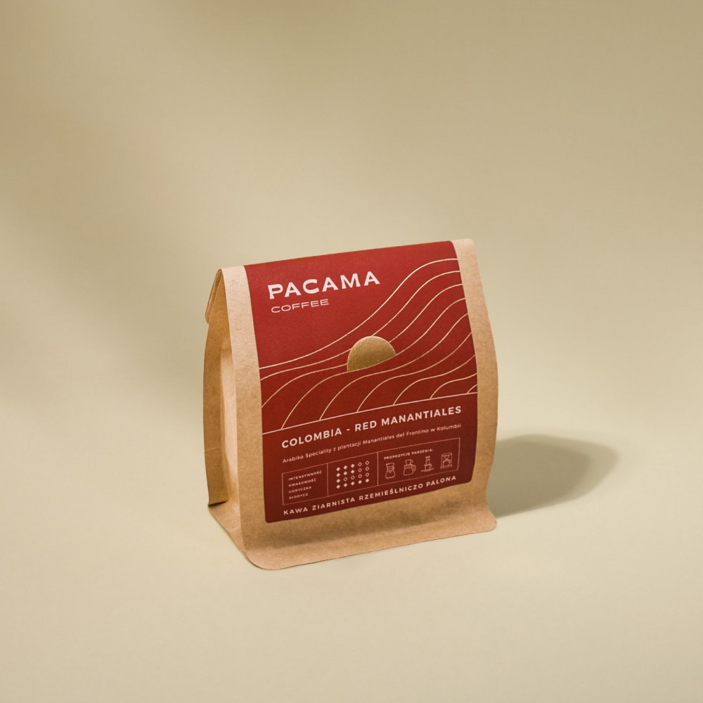 Kawa ziarnista jasno palona Arabica Speciality Pacama Coffee Colombia - Red Manantiales SCA 85 250 g