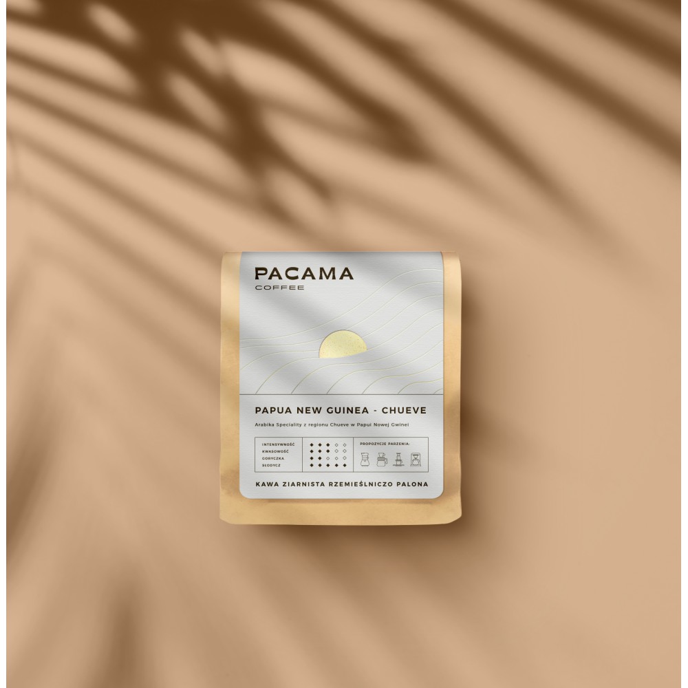 Kawa ziarnista jasno palona Arabica Speciality Pacama Coffee Papua New Guinea - Chuave SCA 84 250 g