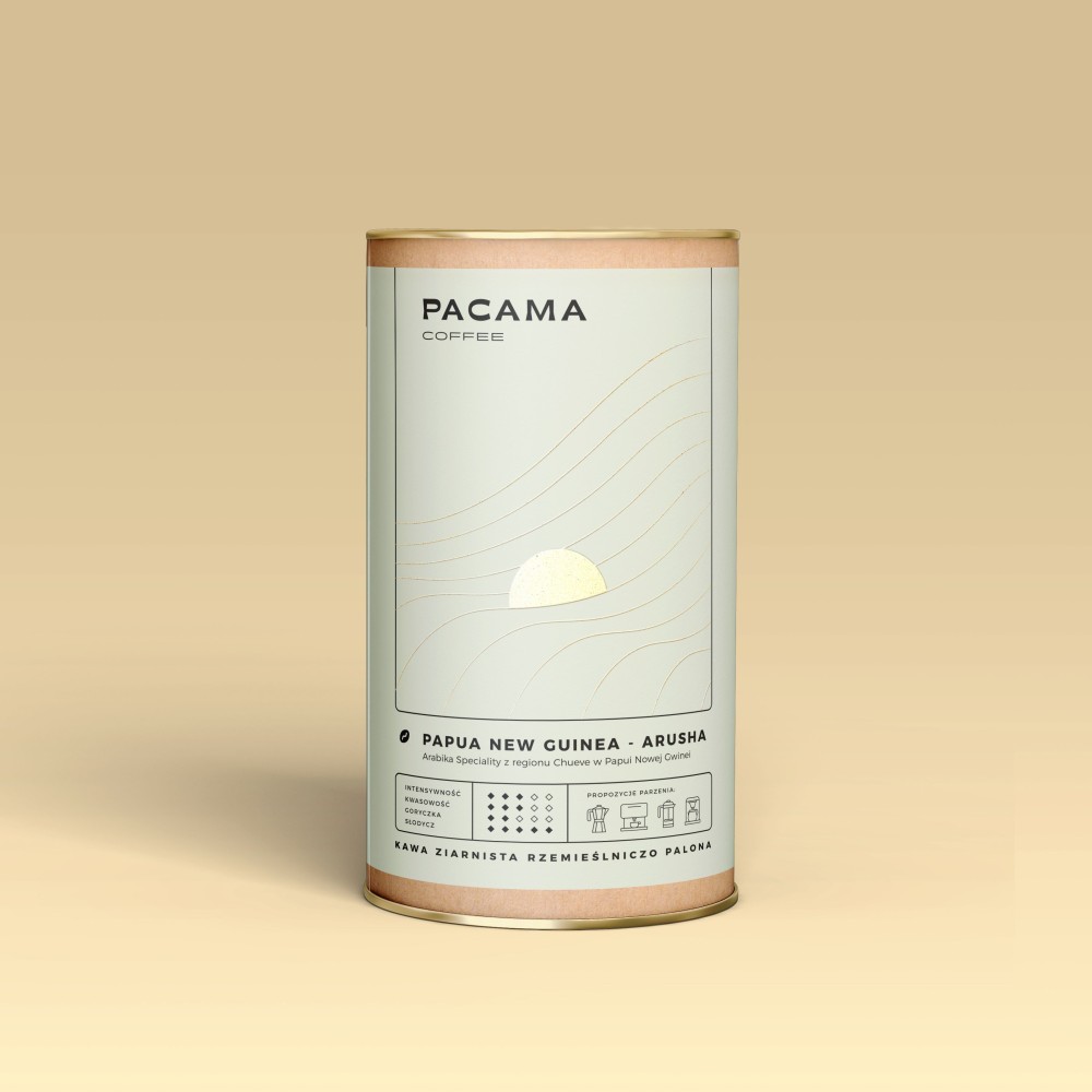 Kawa ziarnista Arabica Speciality Pacama Coffee Papua New Guinea Arusha 200 g puszka