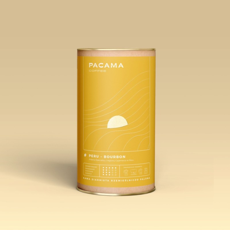 Kawa ziarnista świeżo palona Pacama Coffee Peru - Bourbon 200 g puszka