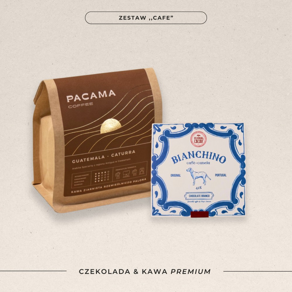 Kawa ziarnista Arabica Speciality Pacama Coffee Guatemala Caturra 250 g i czekolada 50 g