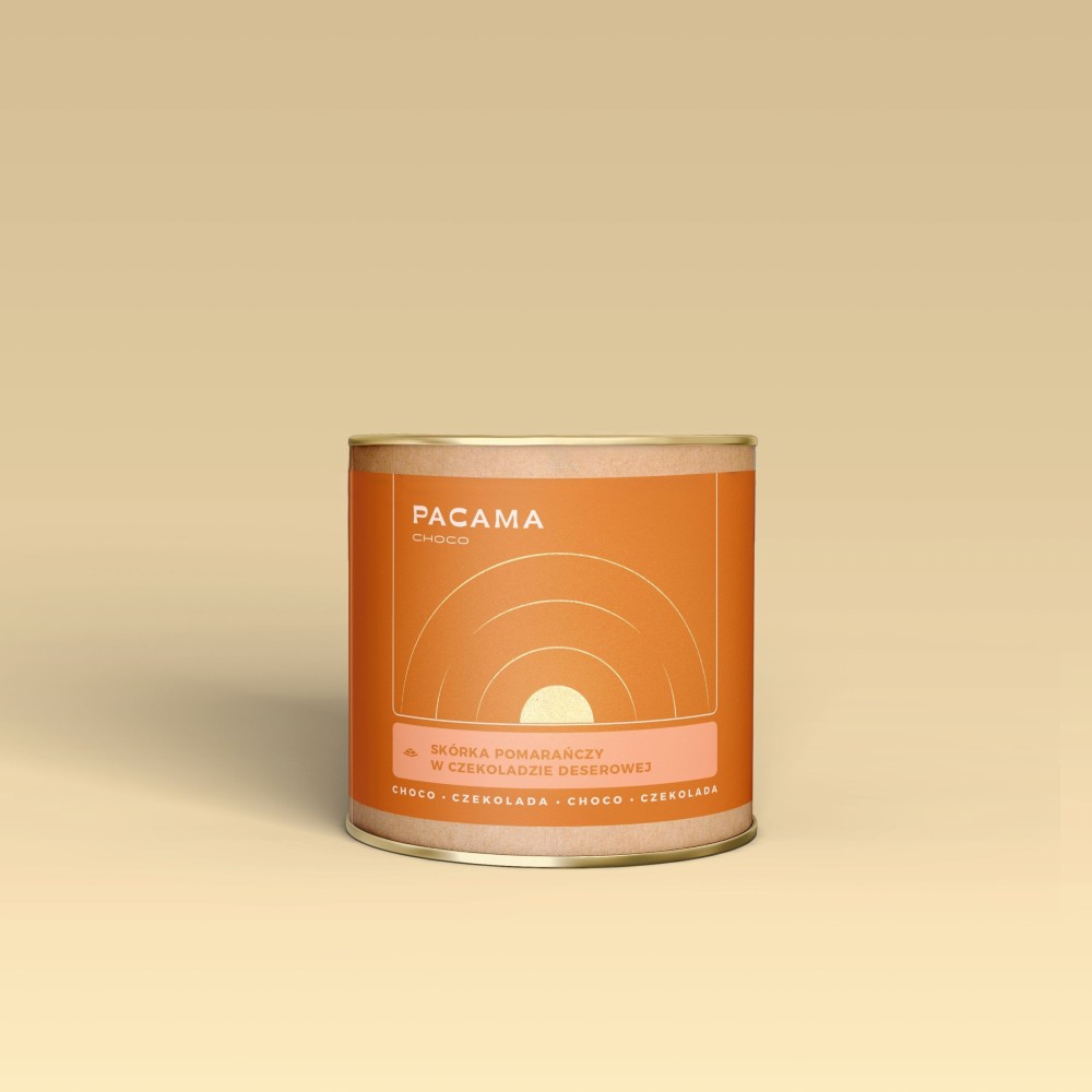 Skórka pomarańczy w czekoladzie deserowej Pacama Choco 150g puszka