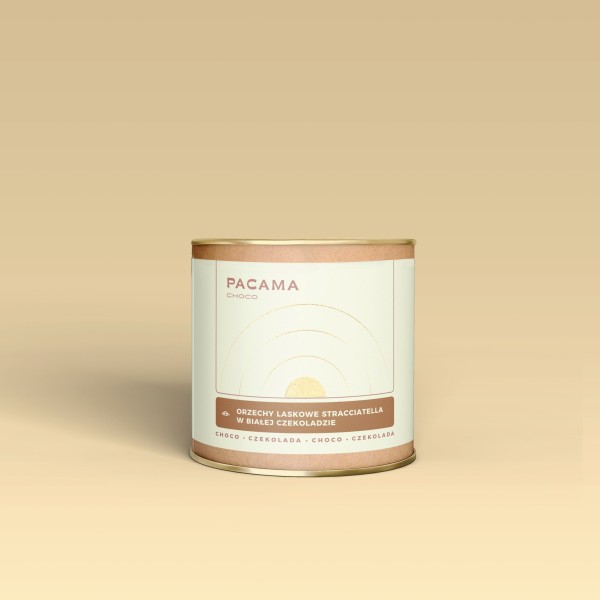 Orzechy laskowe w białej czekoladzie stracciatella Pacama Choco 150g puszka