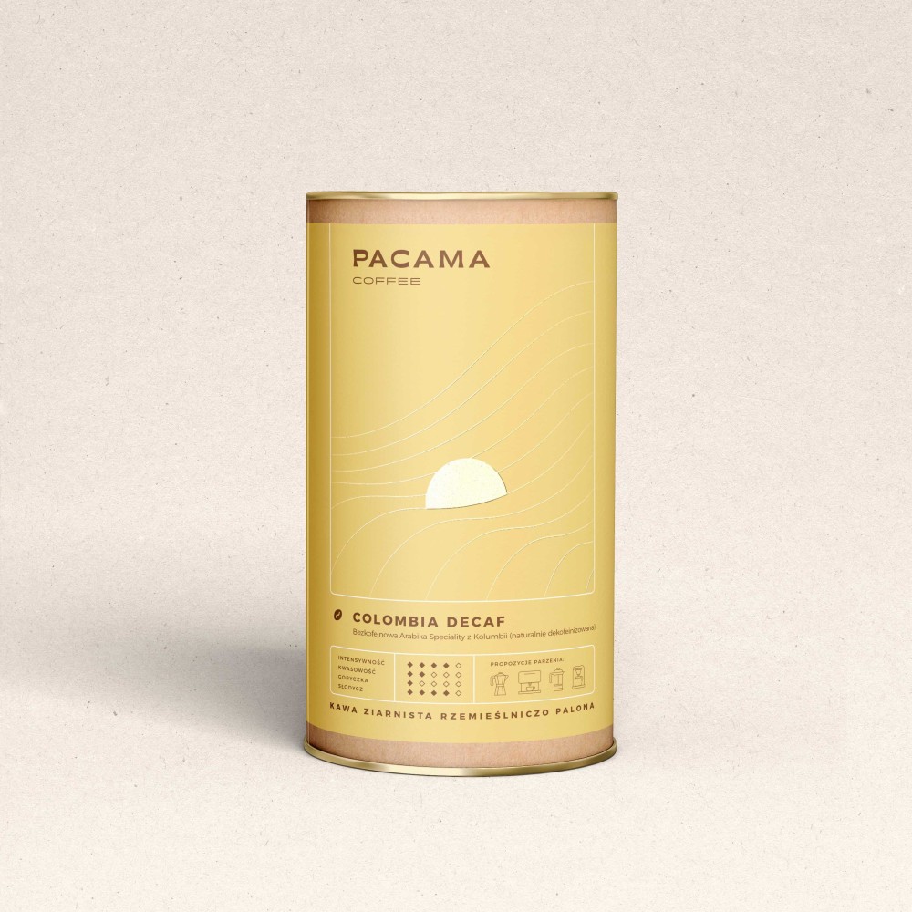 Kawa bezkofeinowa Colombia - Decaf 100% Arabica Specialty Swiss Water - świeżo palona - prosto z palarni kawy 200g puszka