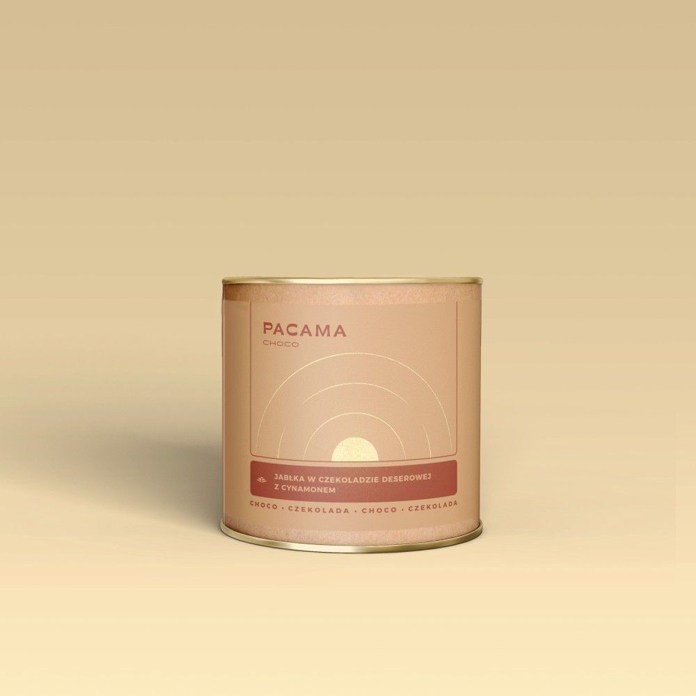 Jabłka w czekoladzie deserowej z cynamonem Pacama Choco 150g puszka