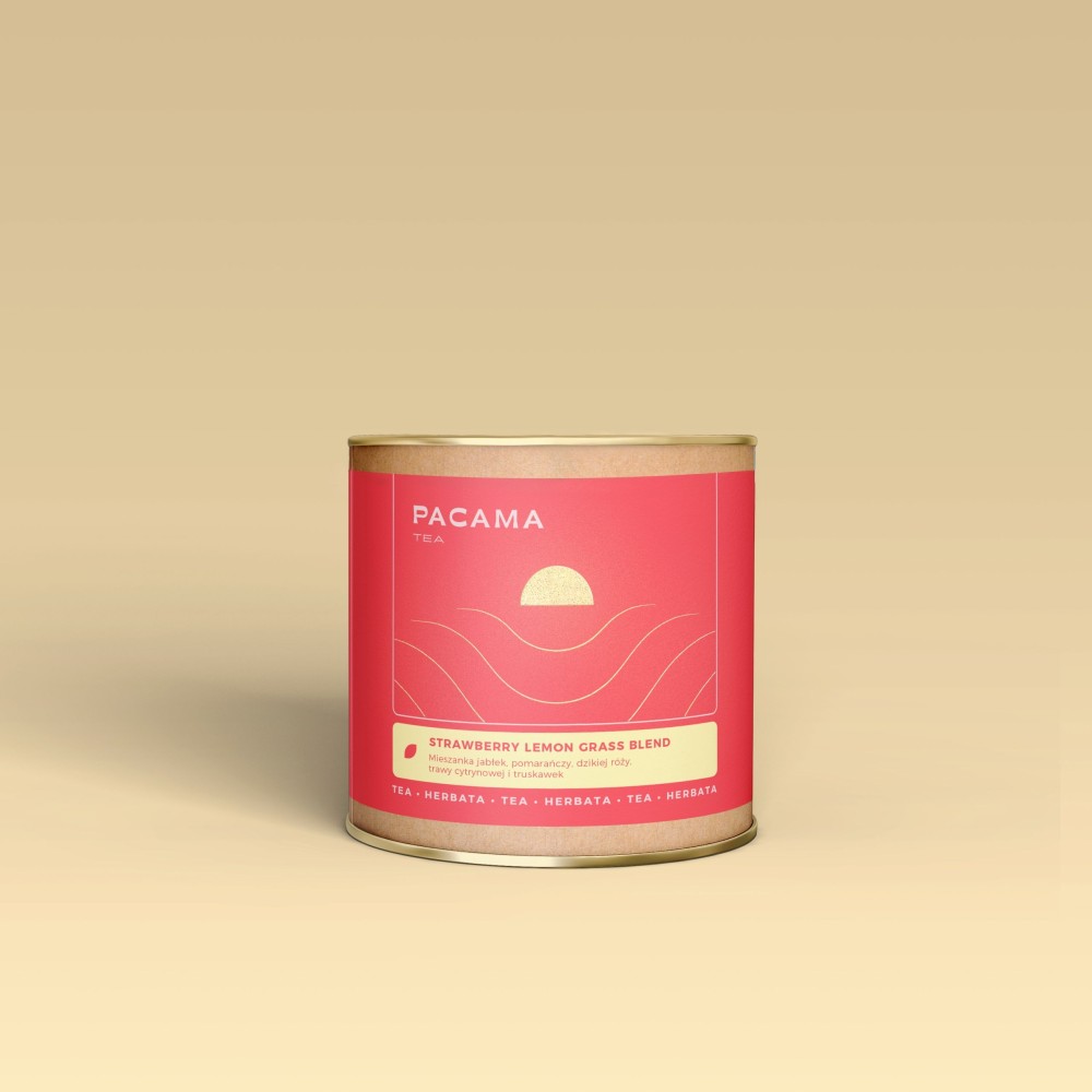 Herbata Pacama Tea Strawberry Lemon Grass Blend 60g puszka