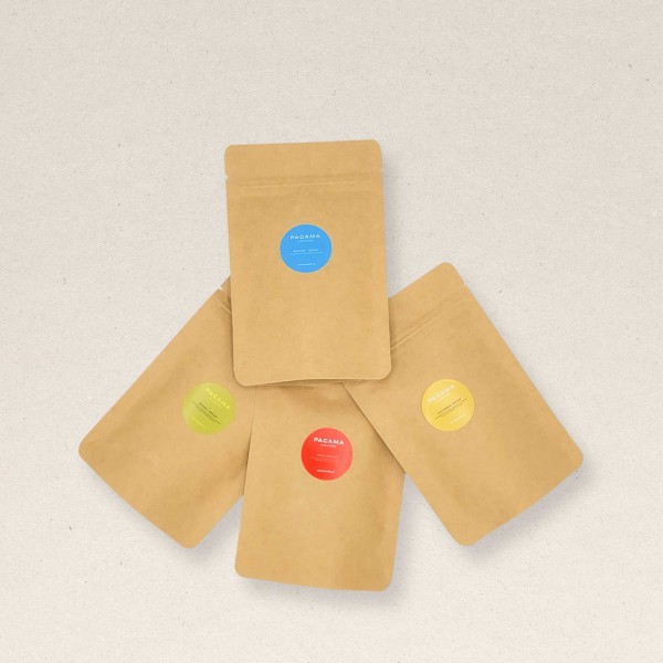 Zestaw startowy kaw ziarnistych BEZKOFEINOWYCH Pacama Coffee 4 x 50g