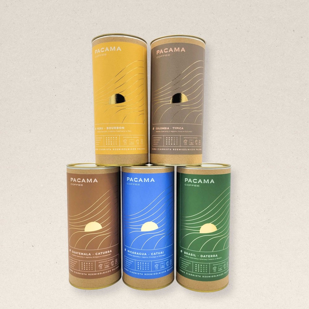Zestaw kaw ziarnistych z Ameryki Pacama Coffee 5 x 200g - świeżo palone - prosto z palarni kawy